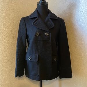 GAP women’s charcoal grey wool/nylon pea coat.